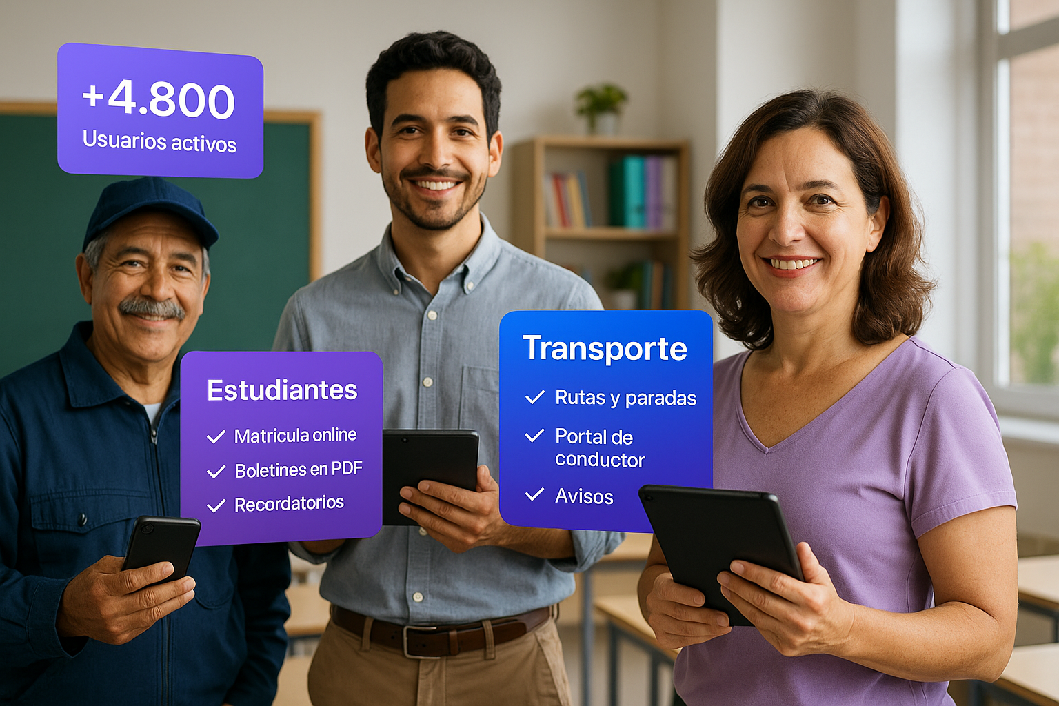 Paneles Estudiantes y Transporte